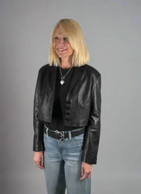 Freaky Nation Cropped Leather Jacket