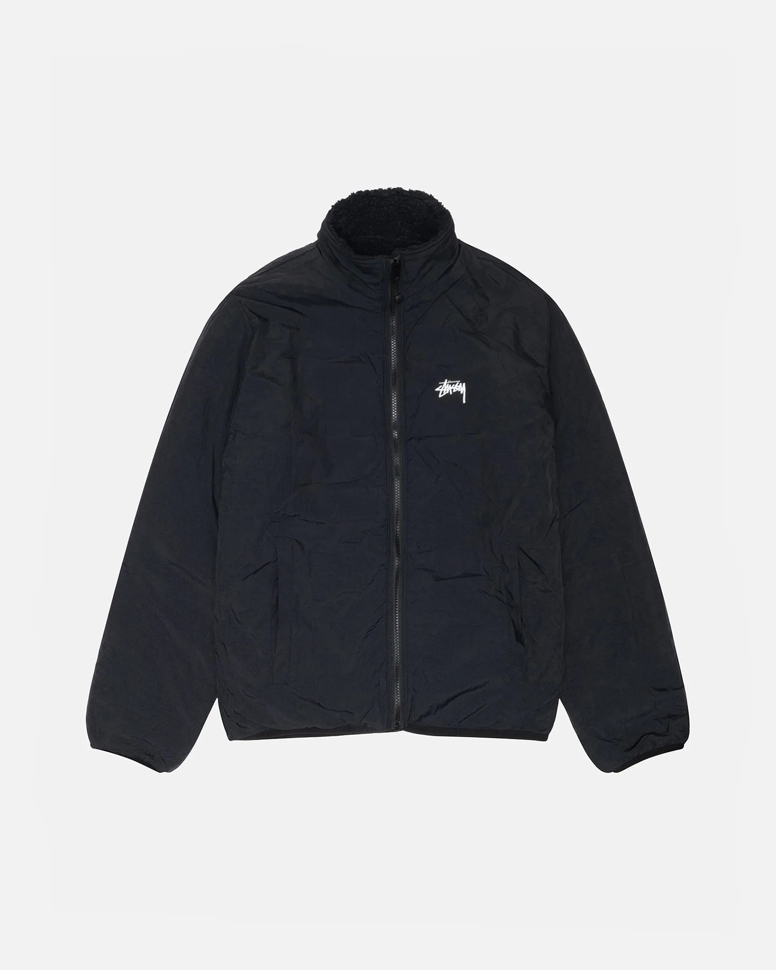 STUSSY SHERPA REVERSIBLE JACKET-BLACK