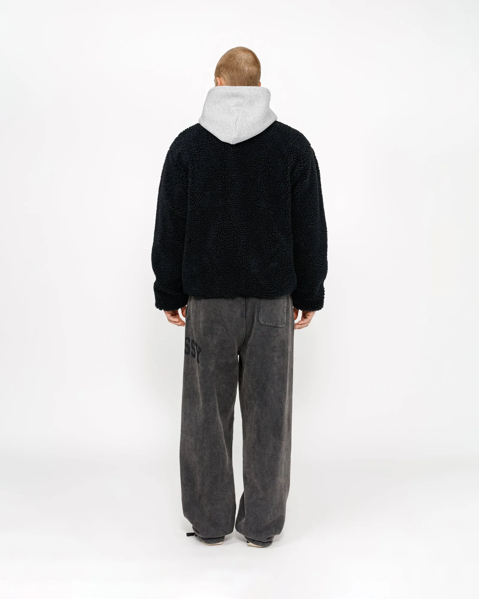 STUSSY SHERPA REVERSIBLE JACKET-BLACK