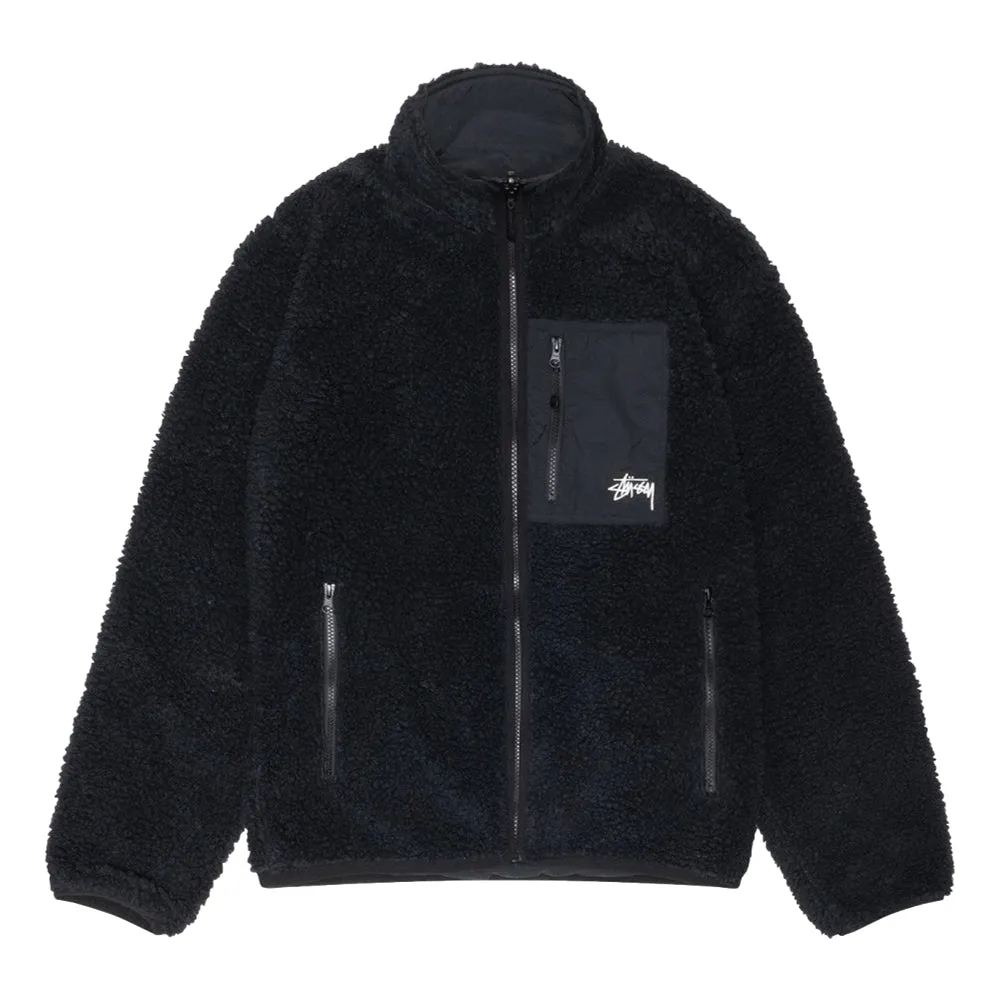 STUSSY SHERPA REVERSIBLE JACKET-BLACK